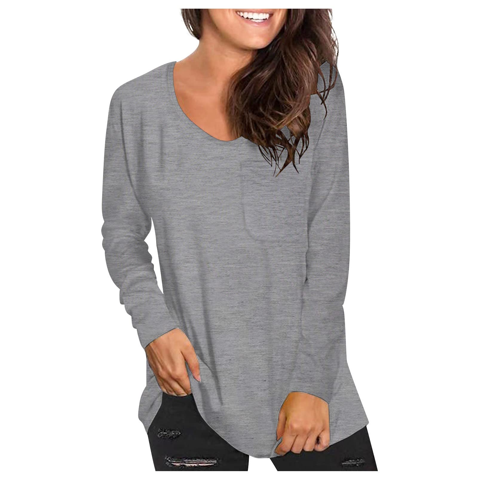 Women's Plus Size Crop Tops - Long Sleeve V-Neck White Blouse & Weather Tank T-Shirts for Casual Wear, Workout, and Layering Outfits