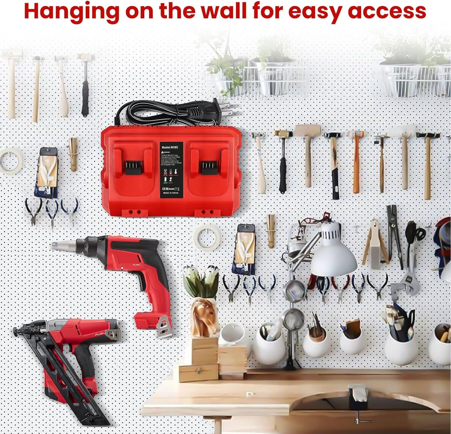 Milwaukee M18 Rapid Battery Charger Station - Dual Bay Simultaneous Charging for 18V Lithium Batteries | Fast Charging Solution for Power Tools & DIY Projects