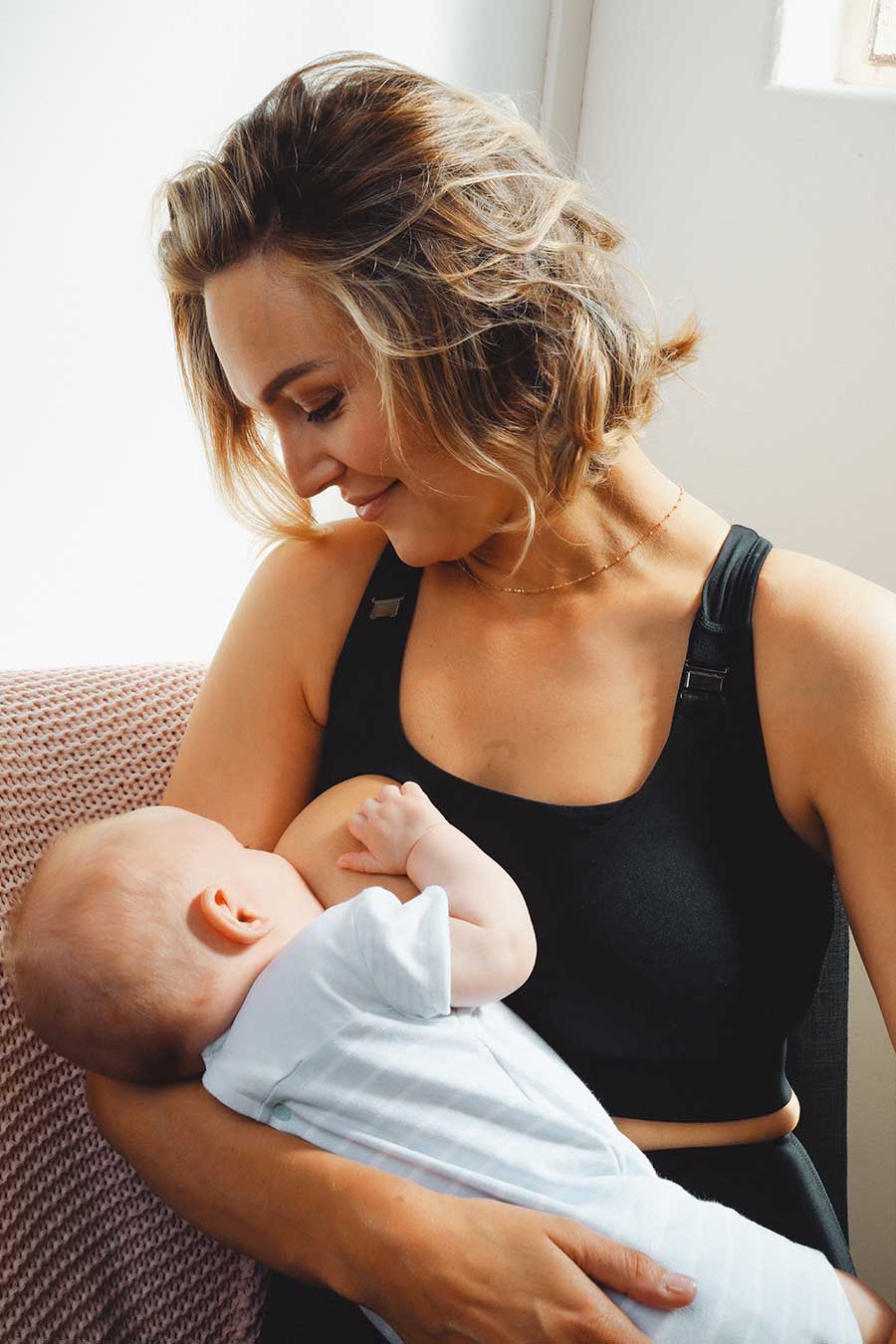 Best Maternity Sports Bra for Active Moms - Breathable & Supportive Nursing Workout Top - Black | Perfect for Yoga, Running & Postpartum Exercise