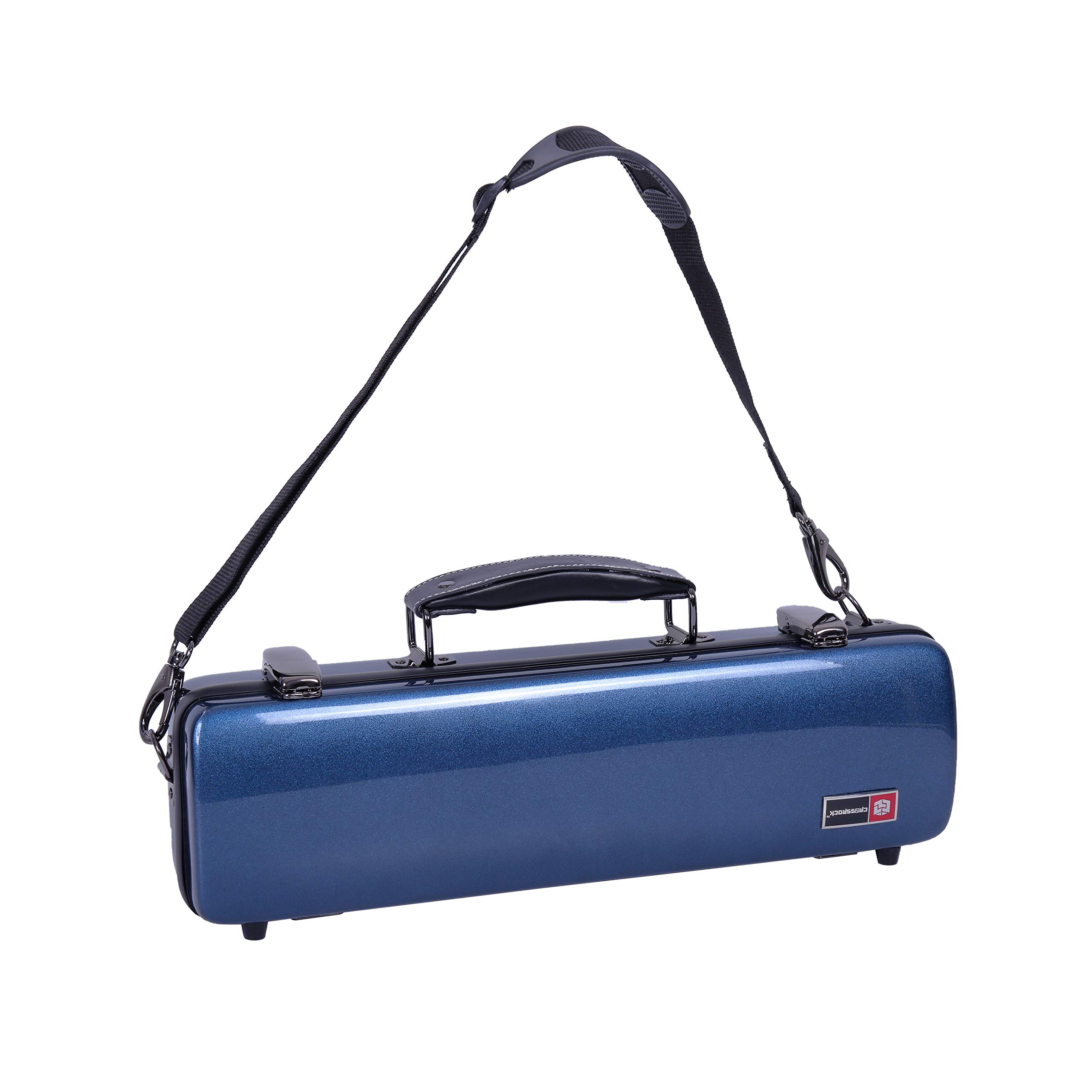 Premium Crossrock CRF1000FLBL Fiberglass Flute Case - Durable Hardshell Protection with Adjustable Backpack Straps in Blue | Perfect for Music Students, Professional Performers & Traveling Musicians