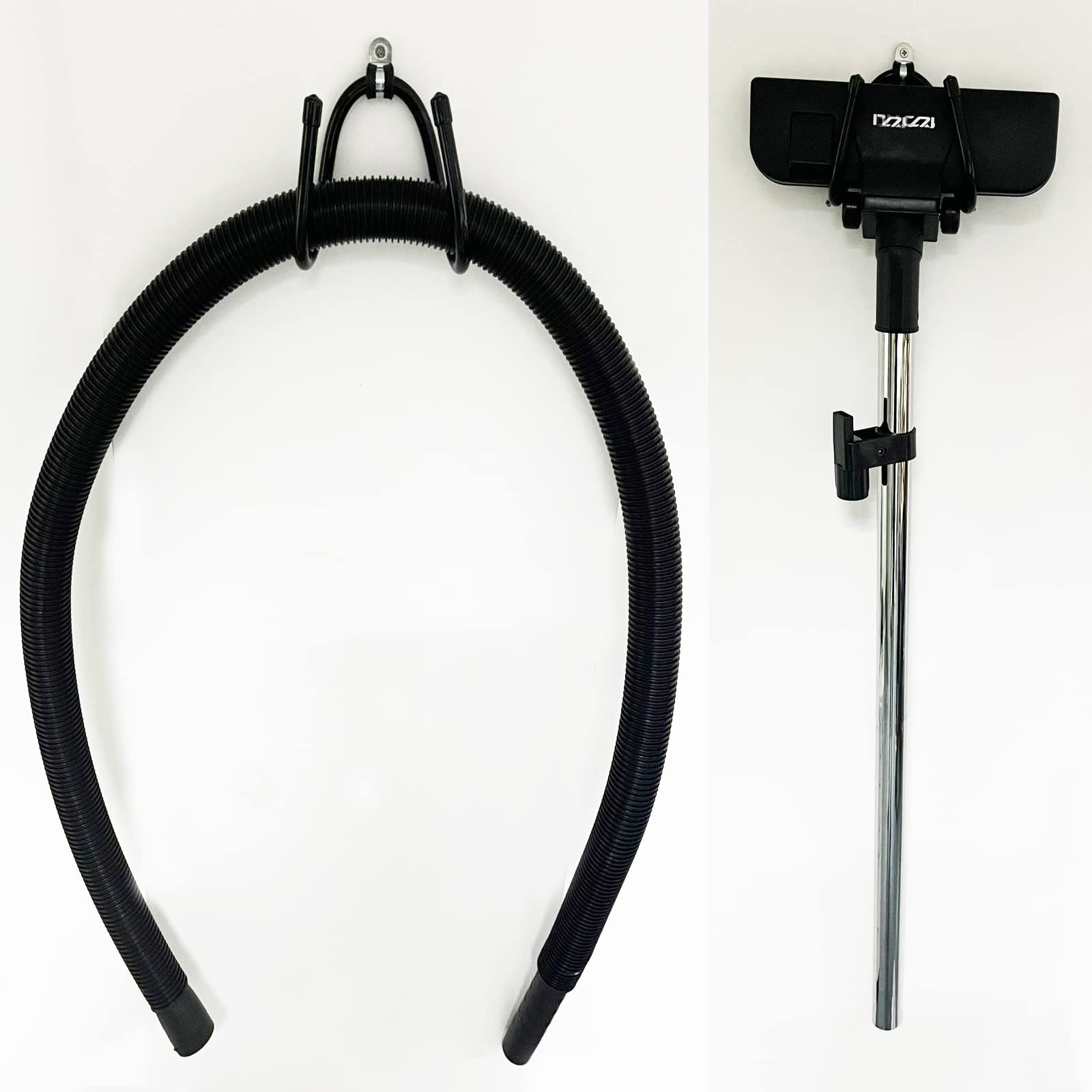 2 Pack Vacuum Hose Holder - Wall Mount Storage Rack for Canister Vacuum Cleaners - Garage & Shop Organization