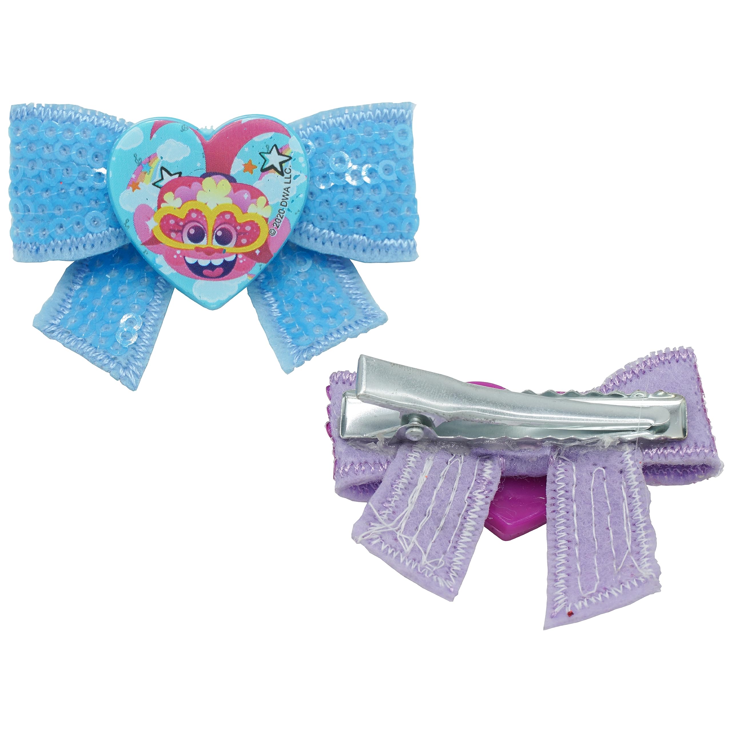 2Pcs Disney Trolls Hair Bow Clips for Girls – Non-Slip Hair Accessories, Hair Clips & Sliders – Reduce Hair Breakage – Perfect for School, Parties & Daily Styling