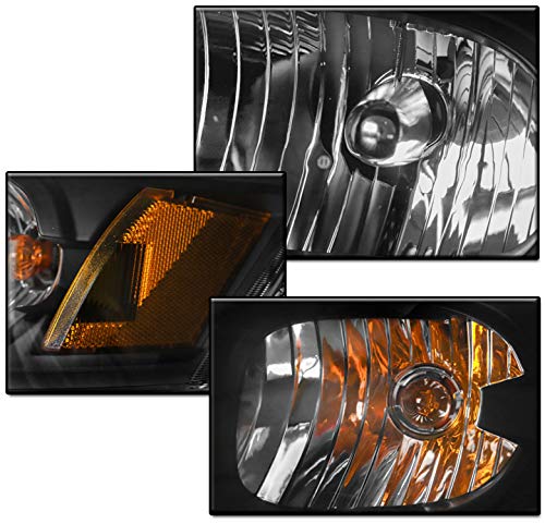 2003-2007 Saturn Ion Sedan Replacement Black Headlights with 6