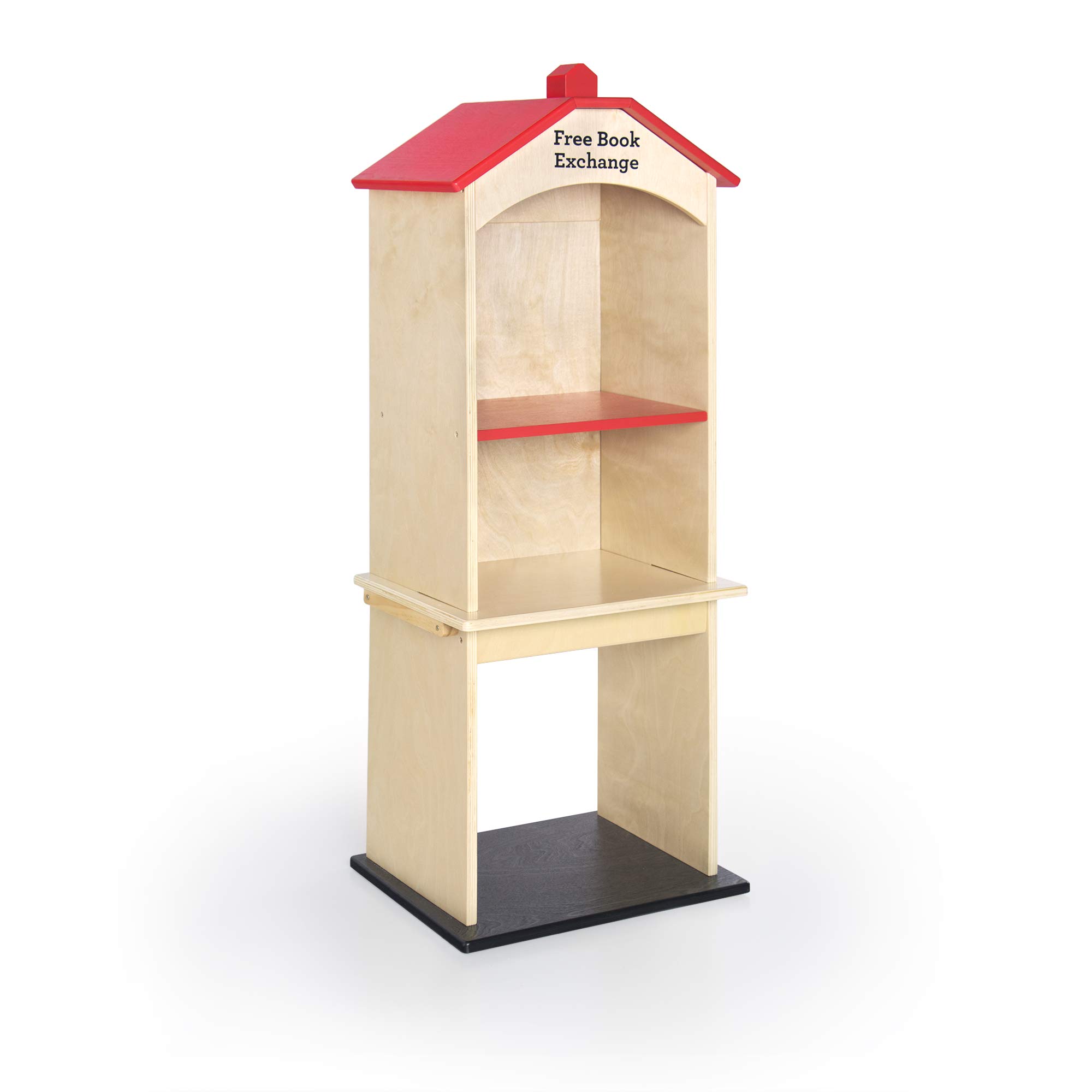 Guidecraft Free Library Exchange Book Stand - 3-Shelf Wooden Bookcase for Classroom & Home Storage | Perfect for School Libraries, Reading Corners & Kids' Rooms