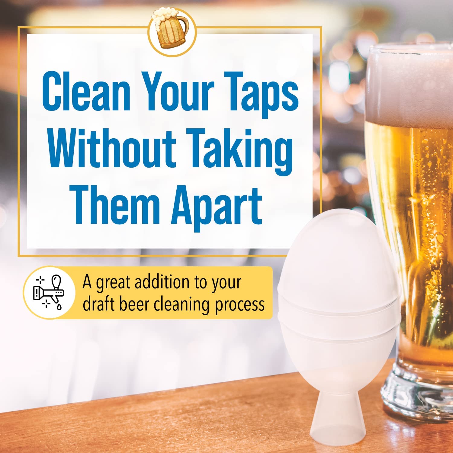 IMPRESA 3-Pack Beer Line Cleaner Kit - Professional Draft Keg Tap Cleaning Tool with Faucet Plug Alternative - Perfect for Home Brewers, Bars & Restaurants - Keep Your Beer Fresh & Tasty