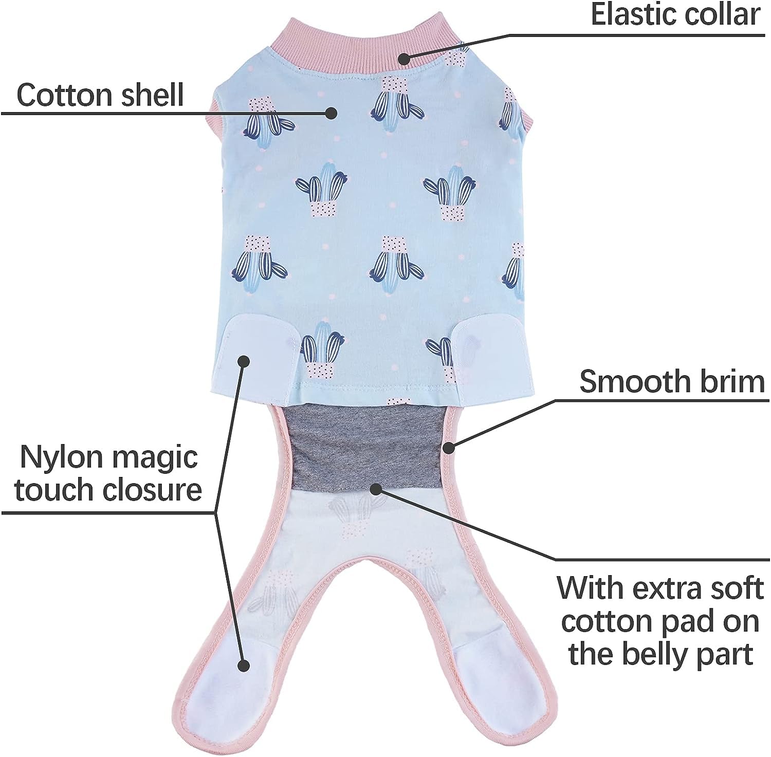 IDOMIK Post-Surgery Dog Recovery Suit - Breathable Pet Surgical Onesie for Dogs & Cats - Spay Neuter Wound Protection - Soft E-Collar Alternative for Licking Prevention - Perfect for Post-Op Care & Abdominal Healing