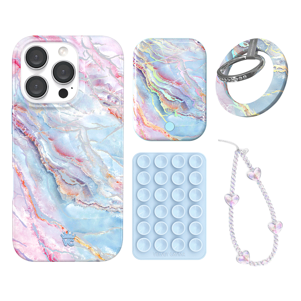 Holo Moonstone iPhone Case with Grip - Stylish & Protective Phone Cover for iPhone 13/14/15 - Perfect for Everyday Use, Travel & Outdoor Activities