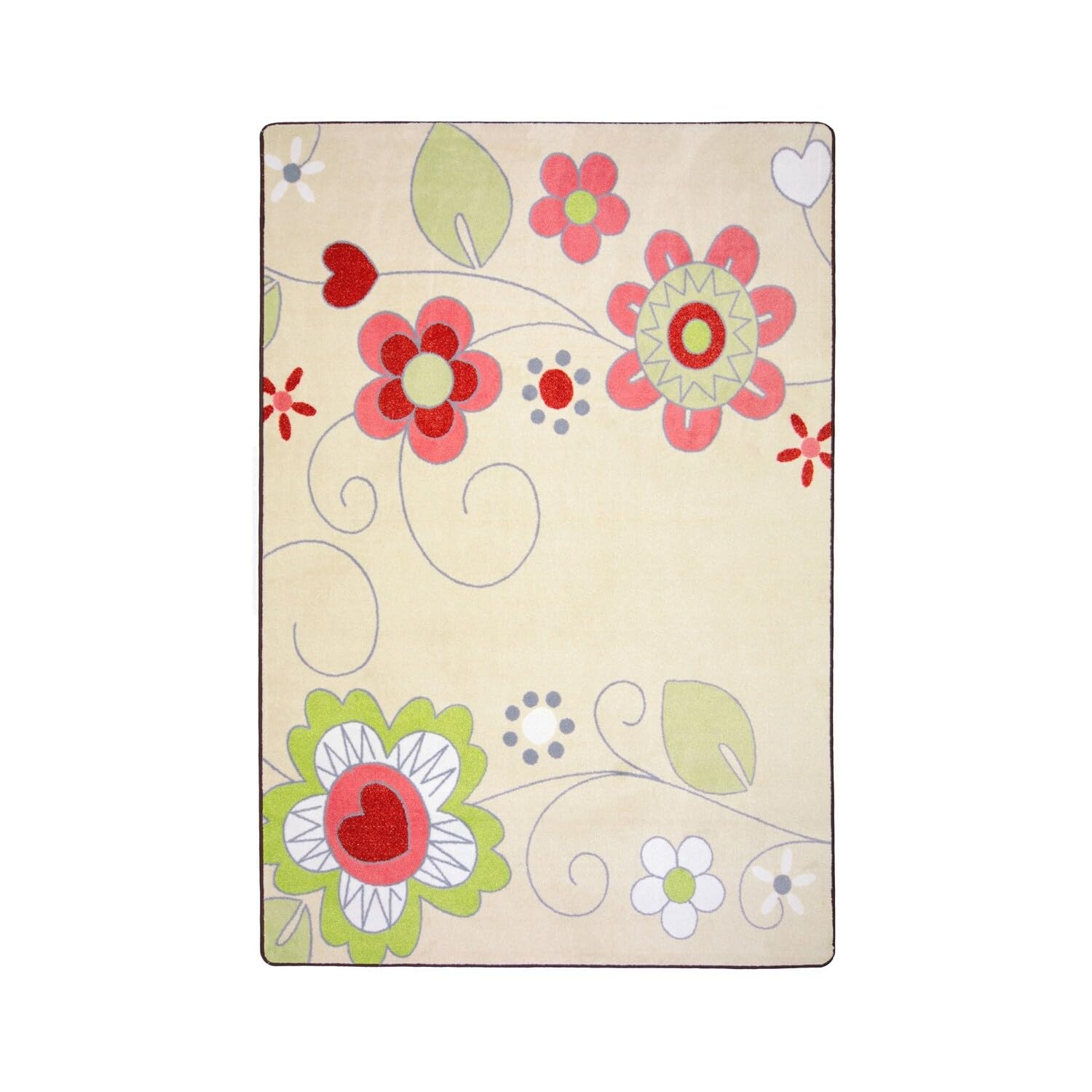 Pretty Posies Kids Rug - Soft & Durable 3'10