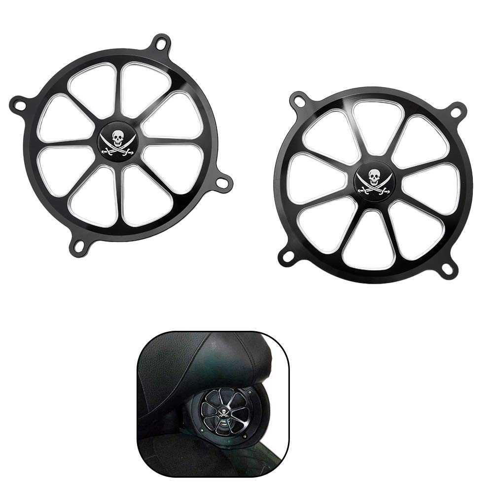 GUAIMI Audio Fairing Mount Speaker Grill Cover for Harley Touring Street Glide FL Trike 1996-2013 - Pirate Style | Motorcycle Audio Upgrade & Customization Accessory | Perfect for Road Trips & Bike Shows