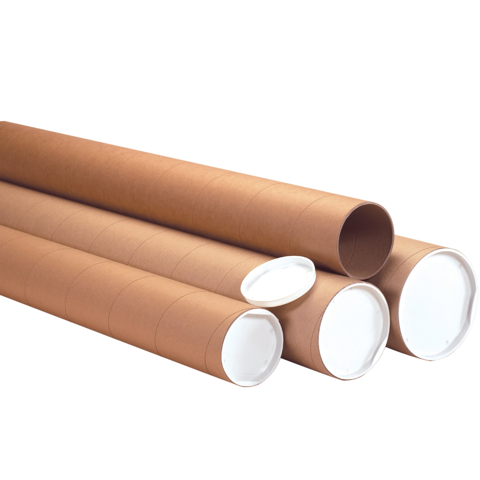 Heavy-Duty Mailing Tubes 4x72 Inches with End Caps - Kraft Brown Shipping Tubes for Posters, Artwork & Documents - 12 Pack Bulk Case (Ideal for Shipping, Storage & Protection)