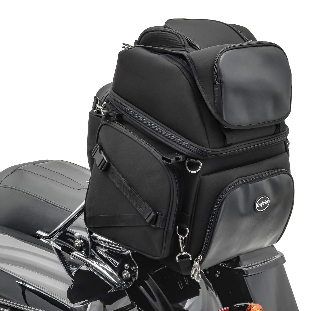 Kawasaki VN 1500 Classic M55 Sissy Bar Bag - Durable Leather Rear Luggage Bag for Motorcycle Travel & Cruiser Accessories - Perfect for Road Trips & Daily Commuting