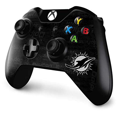Official NFL Miami Dolphins Black & White Gaming Skin for Xbox One Controller - Custom Decal Wrap Compatible with Xbox One - Perfect for Gaming Enthusiasts & Sports Fans