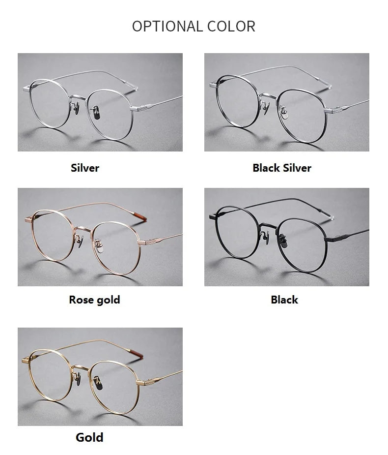 Aimee Unisex Full Rim Round Titanium Eyeglasses 80804 - Lightweight Durable Frame for Men & Women - Perfect for Reading, Work, and Everyday Wear
