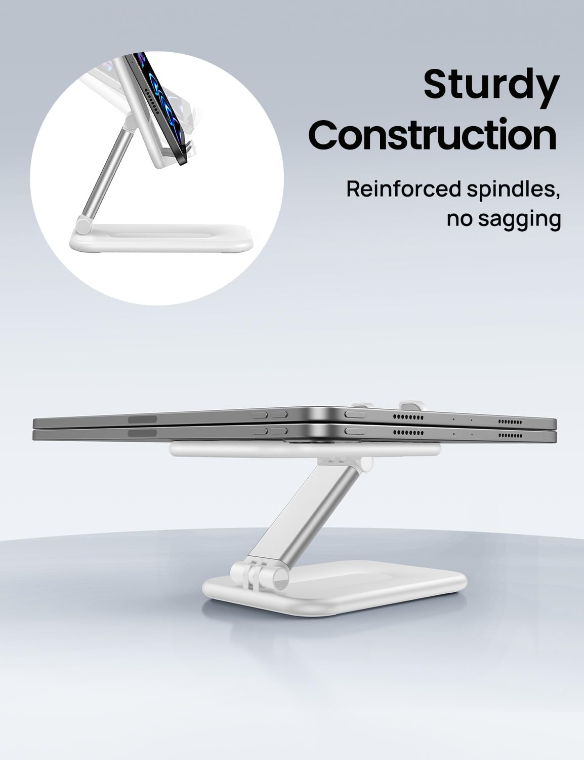 OMOTON Foldable Tablet Stand Holder - Adjustable Desktop Dock for iPad Pro/Air/Mini, Samsung Galaxy Tab & Smartphones (Up to 12.9
