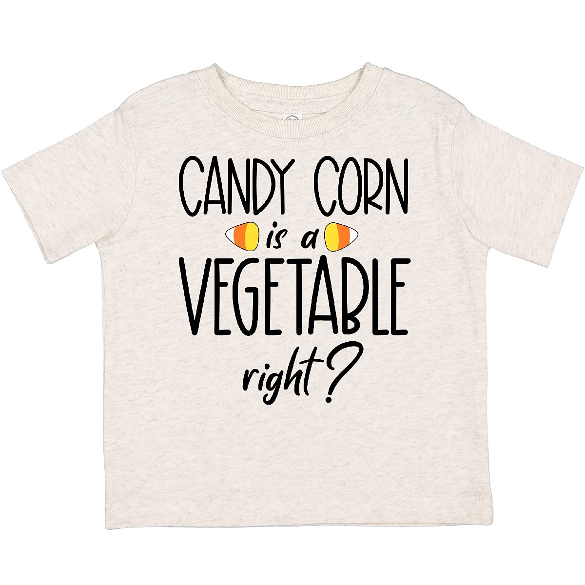 Inktastic Halloween Candy Corn is a Vegetable, Right? Funny Toddler T-Shirt for Boys & Girls - Perfect for Halloween Costumes & Trick or Treating