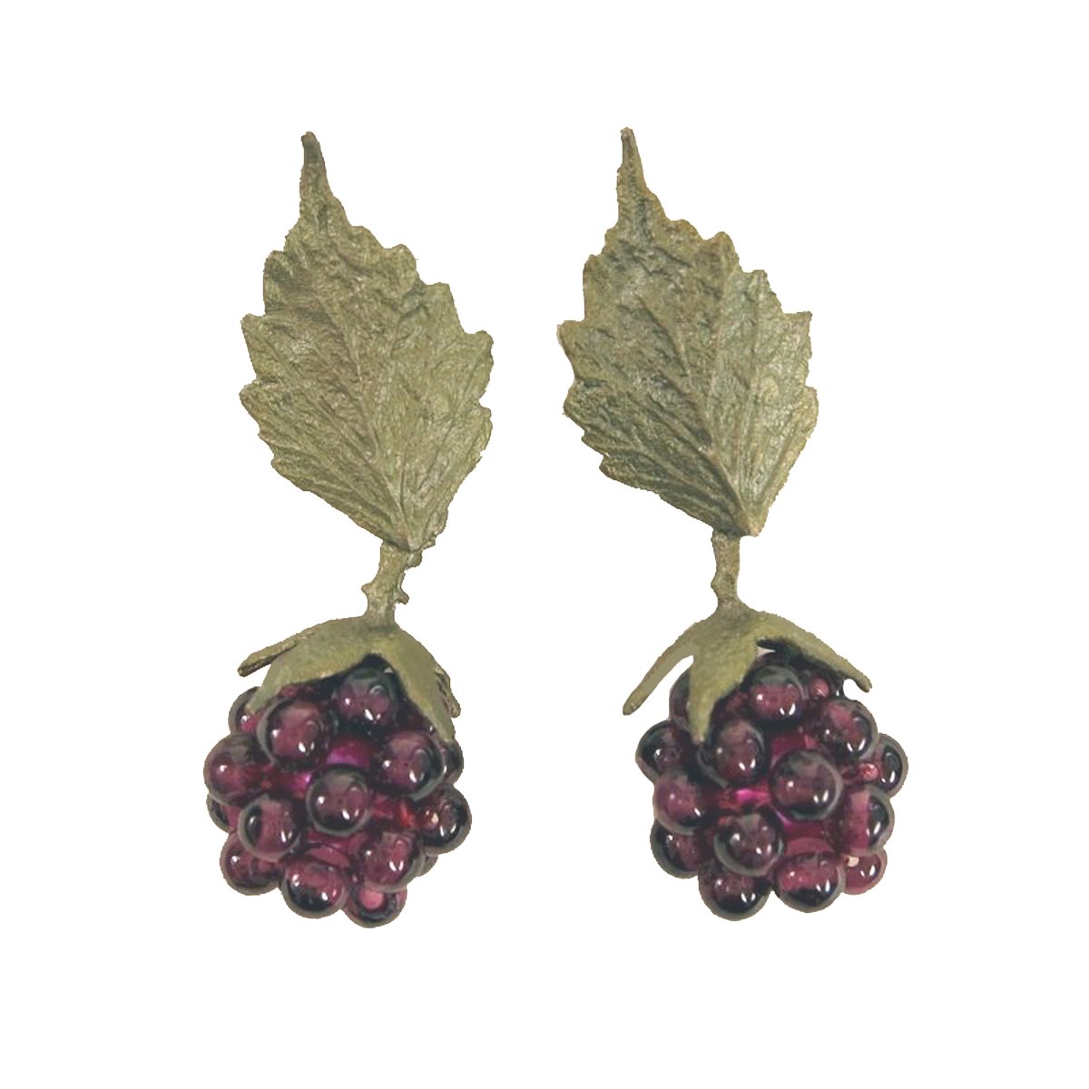 Silver Raspberry Post Hanging Earrings - Dainty Fruit Jewelry for Women | Perfect for Spring & Summer Outfits, Weddings, and Casual Wear