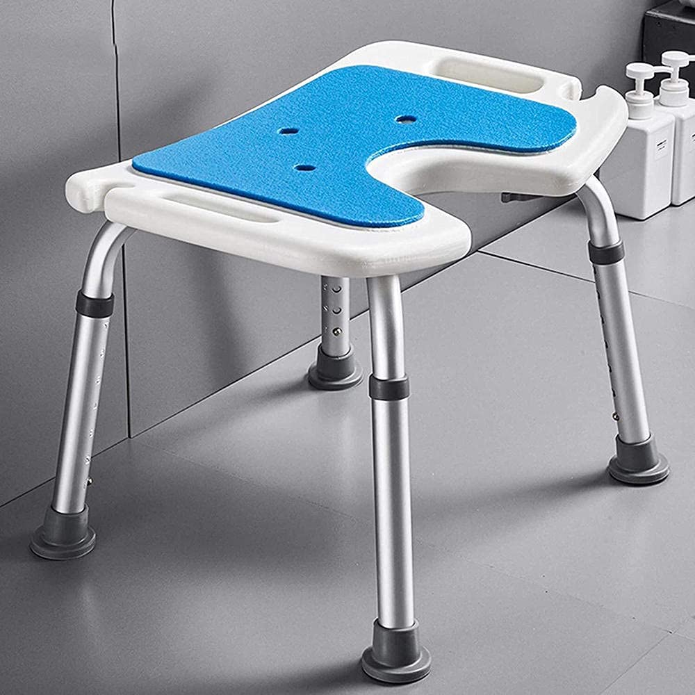 Adjustable Shower Seat for Elderly - Non-Slip U-Shaped Bath Stool with Safety Backrest | Portable Shower Chair for Seniors & Disabled | Perfect for Bathroom Safety & Assisted Living