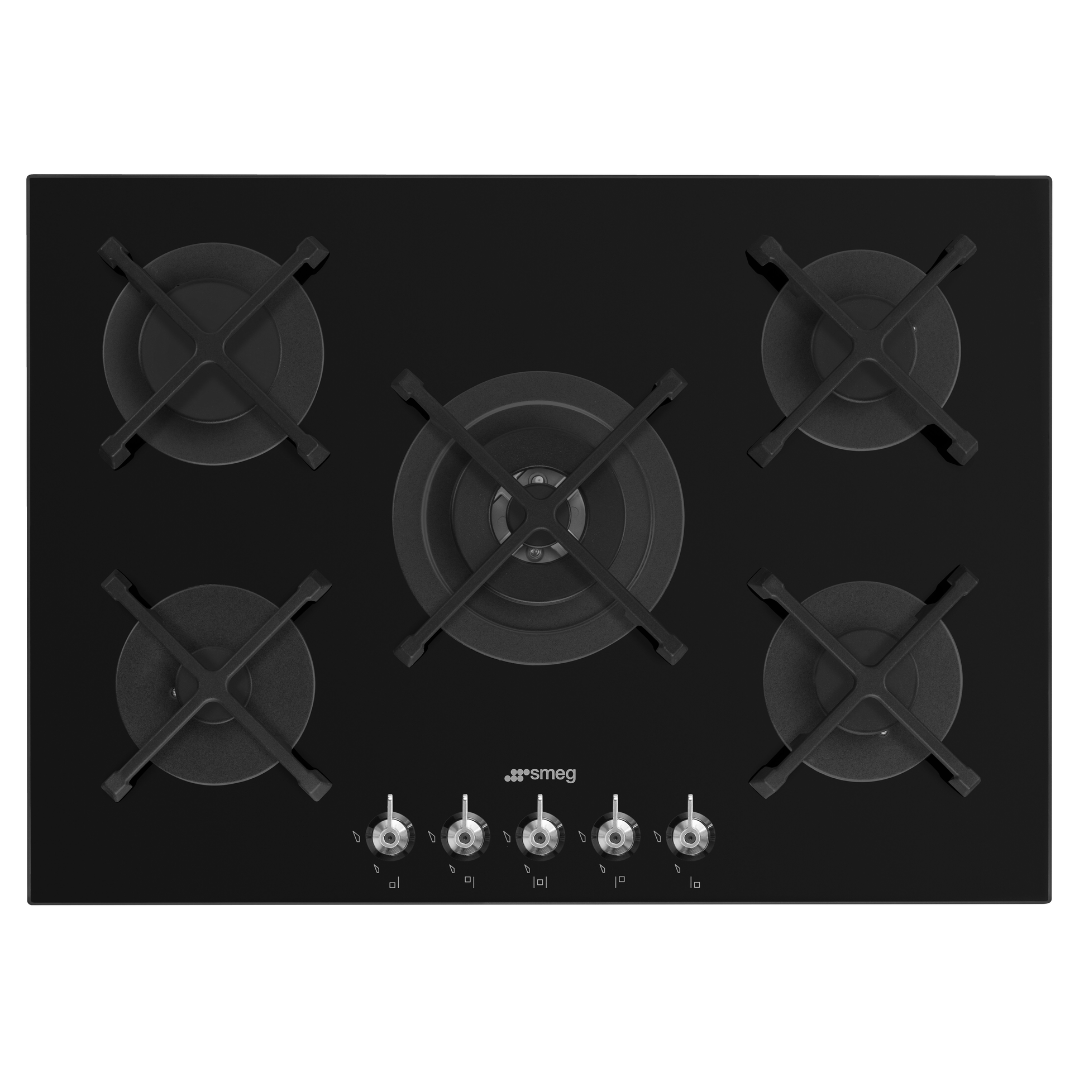 Smeg PV375NAU 75cm Classic Gas Cooktop with Tempered Glass - Perfect for Modern Kitchens, Home Cooking & Professional Chefs