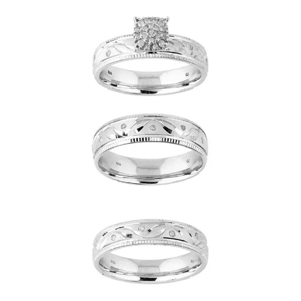 0.16ct Round Diamond Engagement Ring - Forever Bride Collection in Sterling Silver (J-K, I2-I3) | Perfect for Proposals, Weddings & Anniversary Gifts