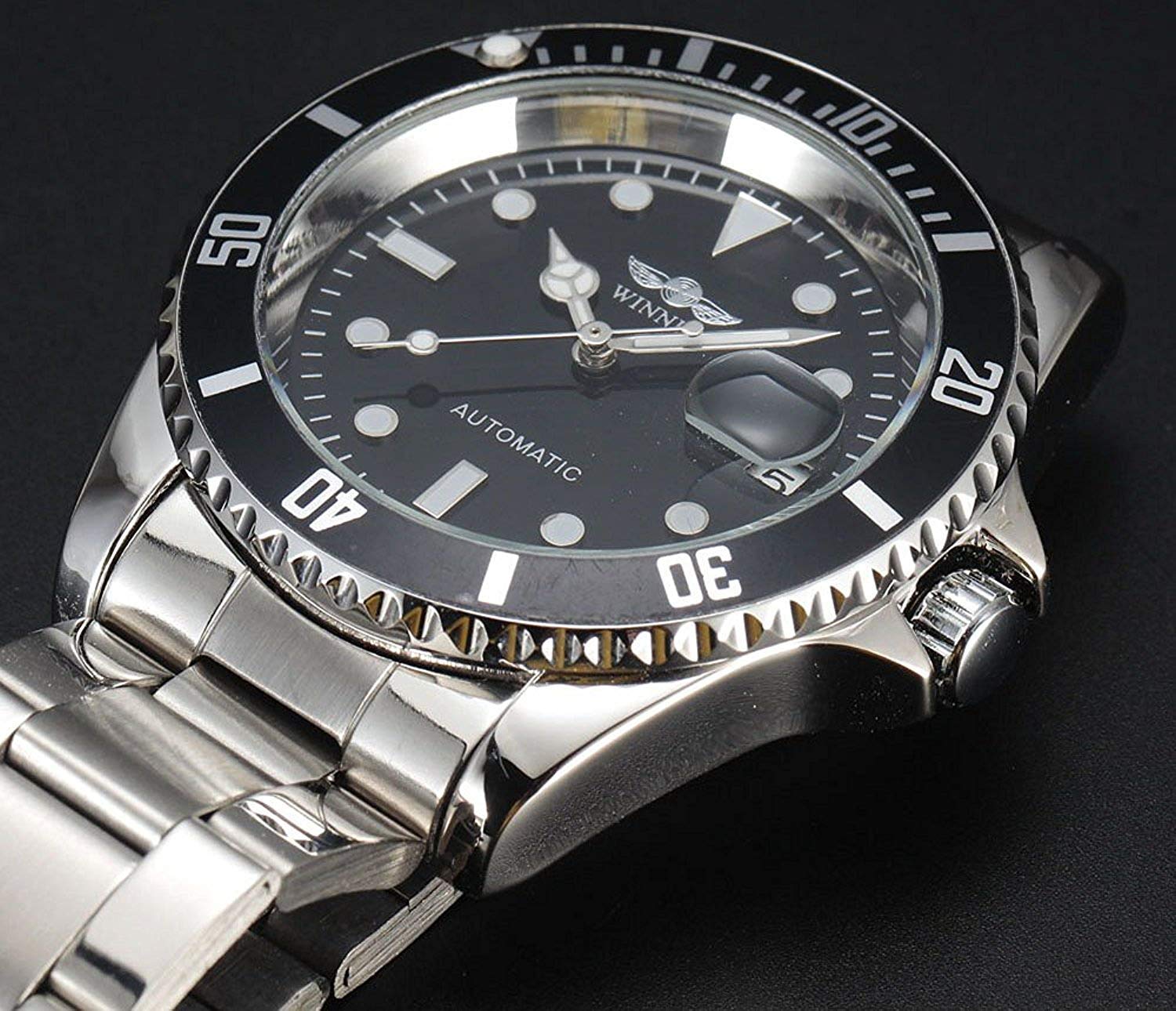 MASTOP Men's Automatic Luxury Stainless Steel Watch with Rotating Bezel & Date Display - Classic Dress Watch for Business, Formal Events & Everyday Wear