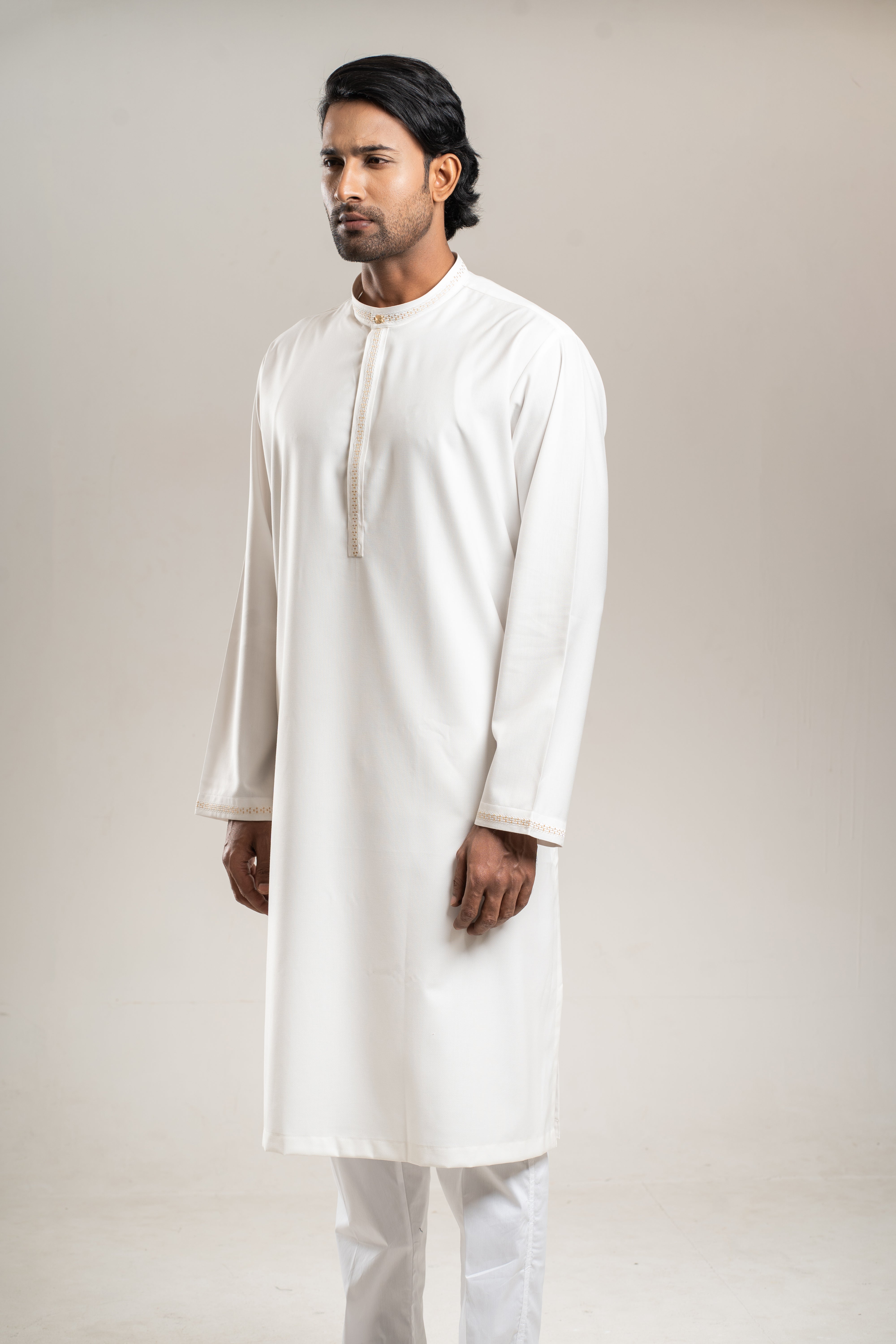 Stylish Adult Kurta 401 in Off White - Comfortable Cotton Ethnic Wear for Men & Women - Perfect for Festivals, Weddings & Cultural Events