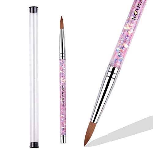 Makartt Professional Acrylic Nail Powder & #8 Pink Acrylic Nail Brush Kit - Perfect for DIY Nail Art, Salon Manicures & Acrylic Nail Extensions at Home