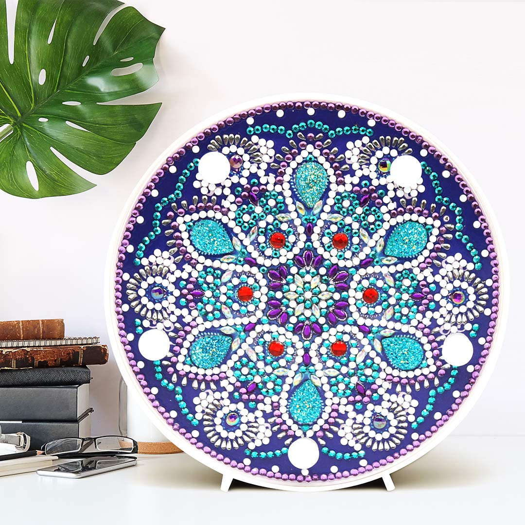 Diamond Painting Full Drill LED Night Light Kit - 6.0x6.0 Inch Crystal Mandala Art for Home Decor, Bedside Lamp, DIY Crafts & Christmas Gifts | Perfect for Relaxation, Stress Relief & Room Decoration