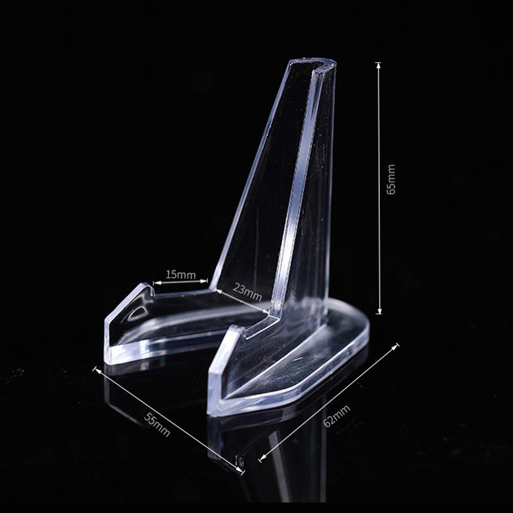 10 Pack Small Clear Acrylic Coin Display Stands - 2.56 Inch Easel Holders for Collectible Coins, Pocket Watches, Military Medals & Photos - Perfect for Showcasing Valuables in Display Cases or Shelves