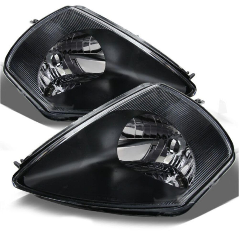 Mitsubishi Eclipse 2000-2005 Black Bezel Headlights Pair - Left & Right Compatible Replacement - Perfect for Night Driving & Car Upgrades