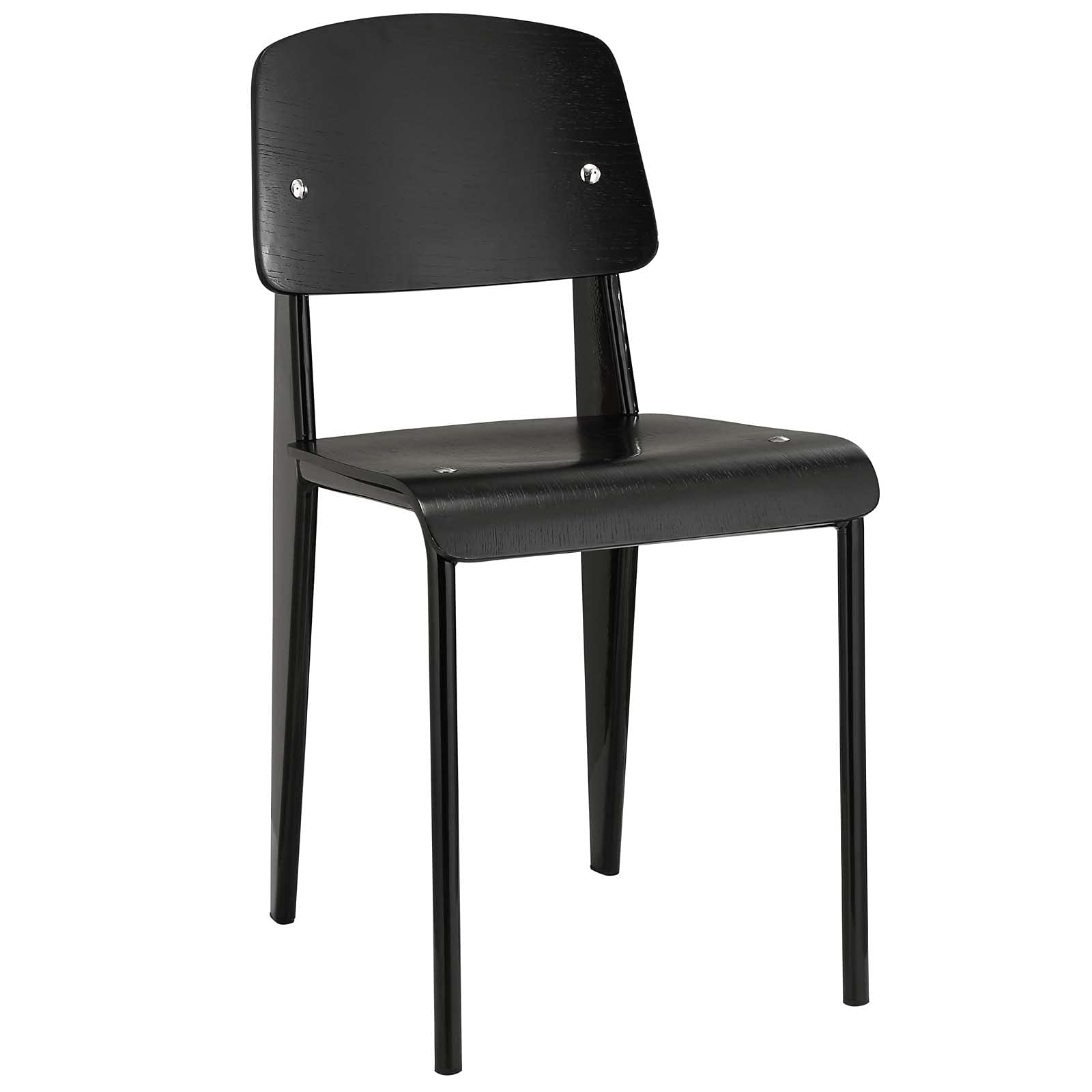 Modway Cabin Modern Wood & Metal Dining Chair - Black Kitchen & Dining Room Chair for Home, Restaurant & Office Use