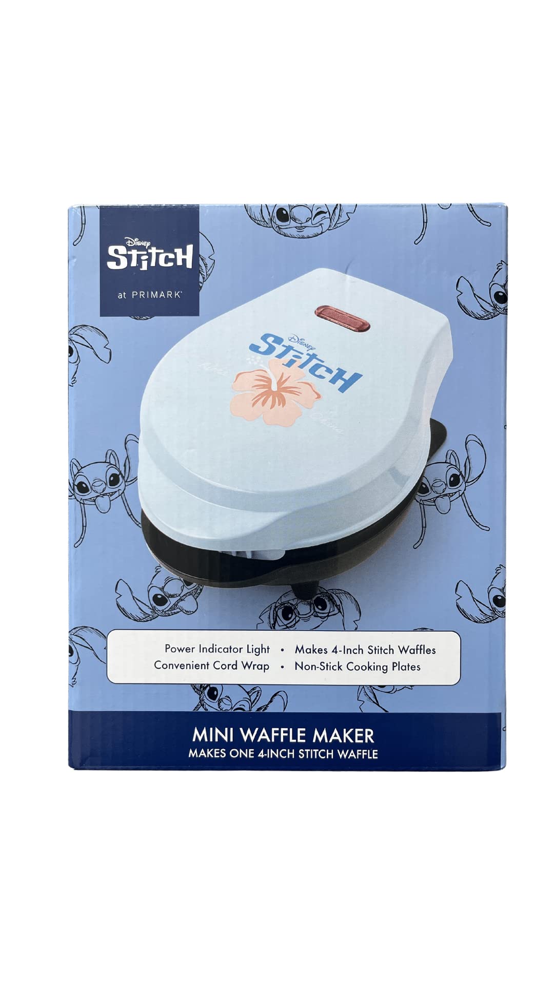 Disney Stitch Mini Waffle Maker - 4-inch Lilo & Stitch Character Waffle Iron for Kids Breakfast | Perfect for Disney Fans, Birthday Gifts & Fun Family Breakfasts