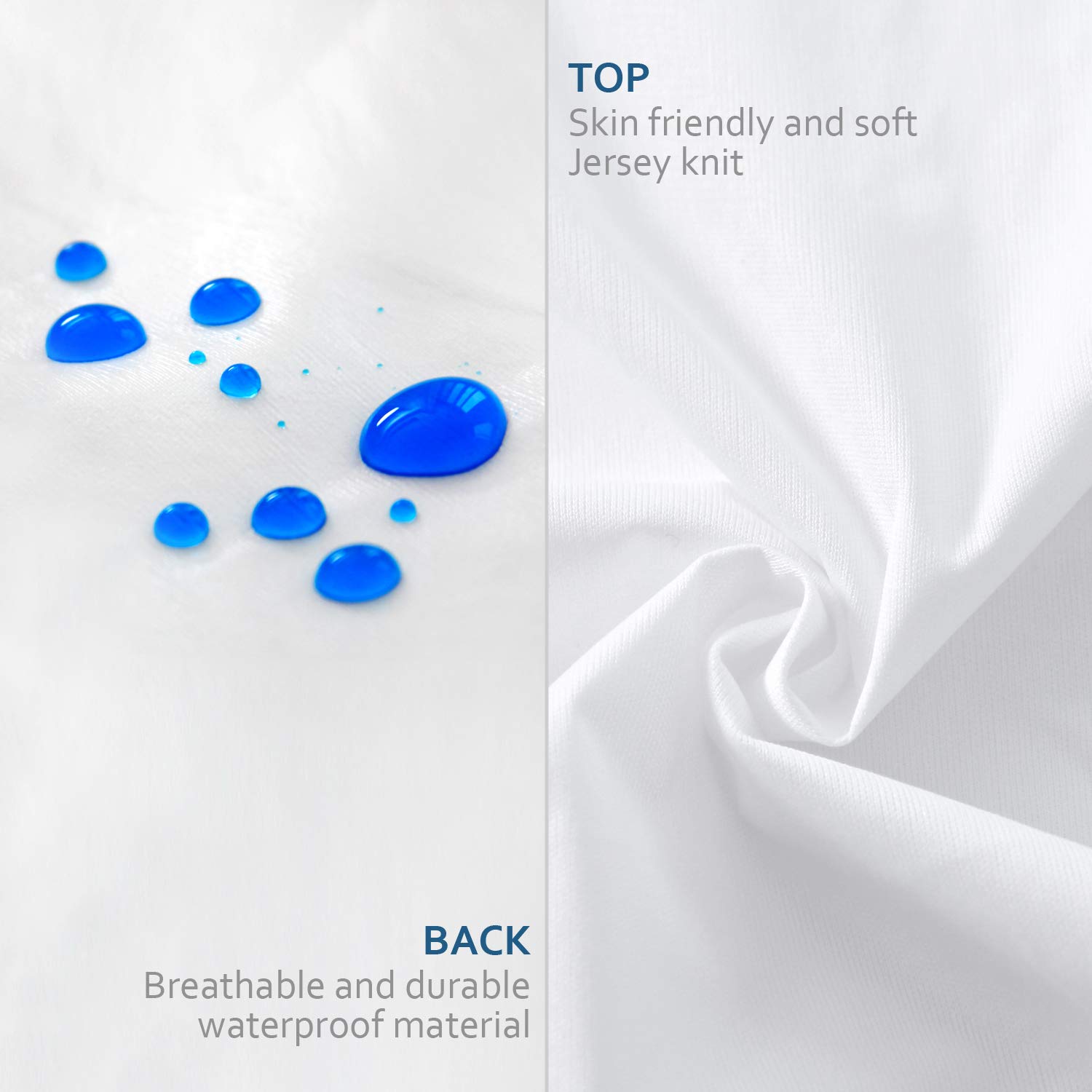 Waterproof Queen Pillow Protectors 4 Pack - 20x30 Inch Bed Bug Proof Zippered Pillow Covers - Hypoallergenic White Pillow Encasement for Allergy Relief & Mattress Protection - Perfect for Hotels, Dorms, and Home Use