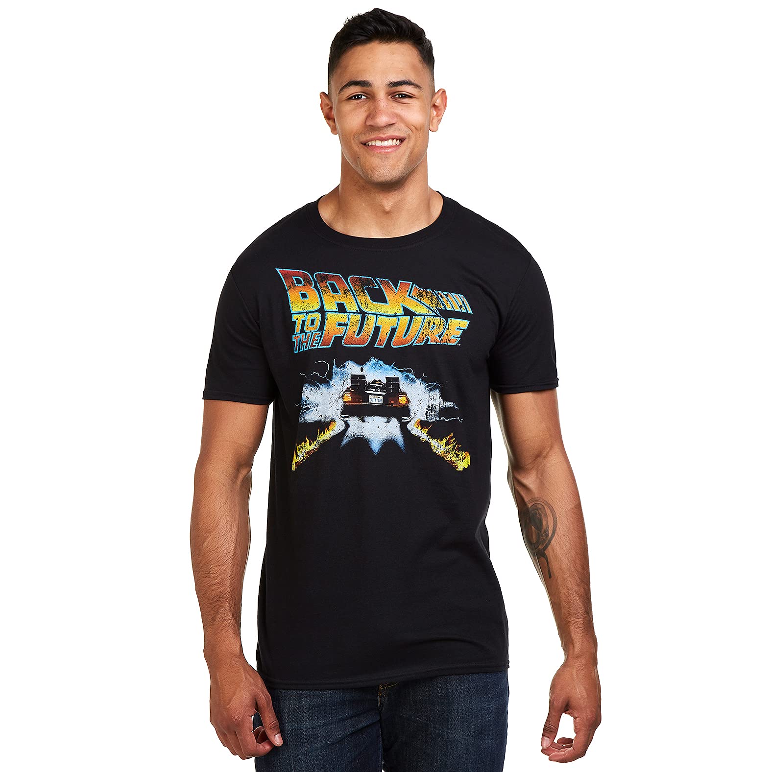 Back to the Future Movie Inspired Men's Delorean Graphic T-Shirt - Vintage Sci-Fi Tee for Fans, Casual Wear & Cosplay