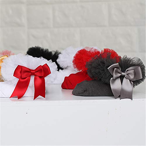 Baby Girl Socks 0-2 Years - Lace Bowknot Cotton Socks for Newborns & Toddlers - Perfect for Daily Wear & Special Occasions