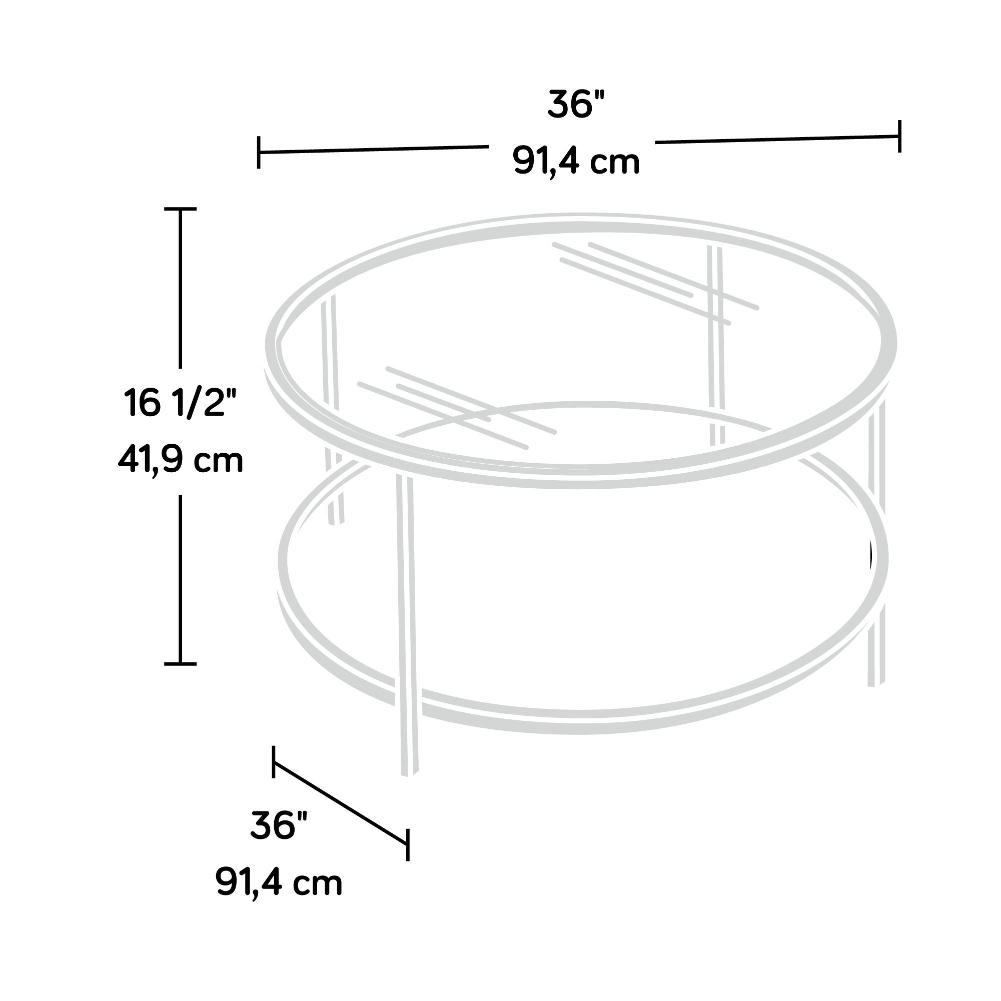 Sauder International Lux Round Coffee Table 36