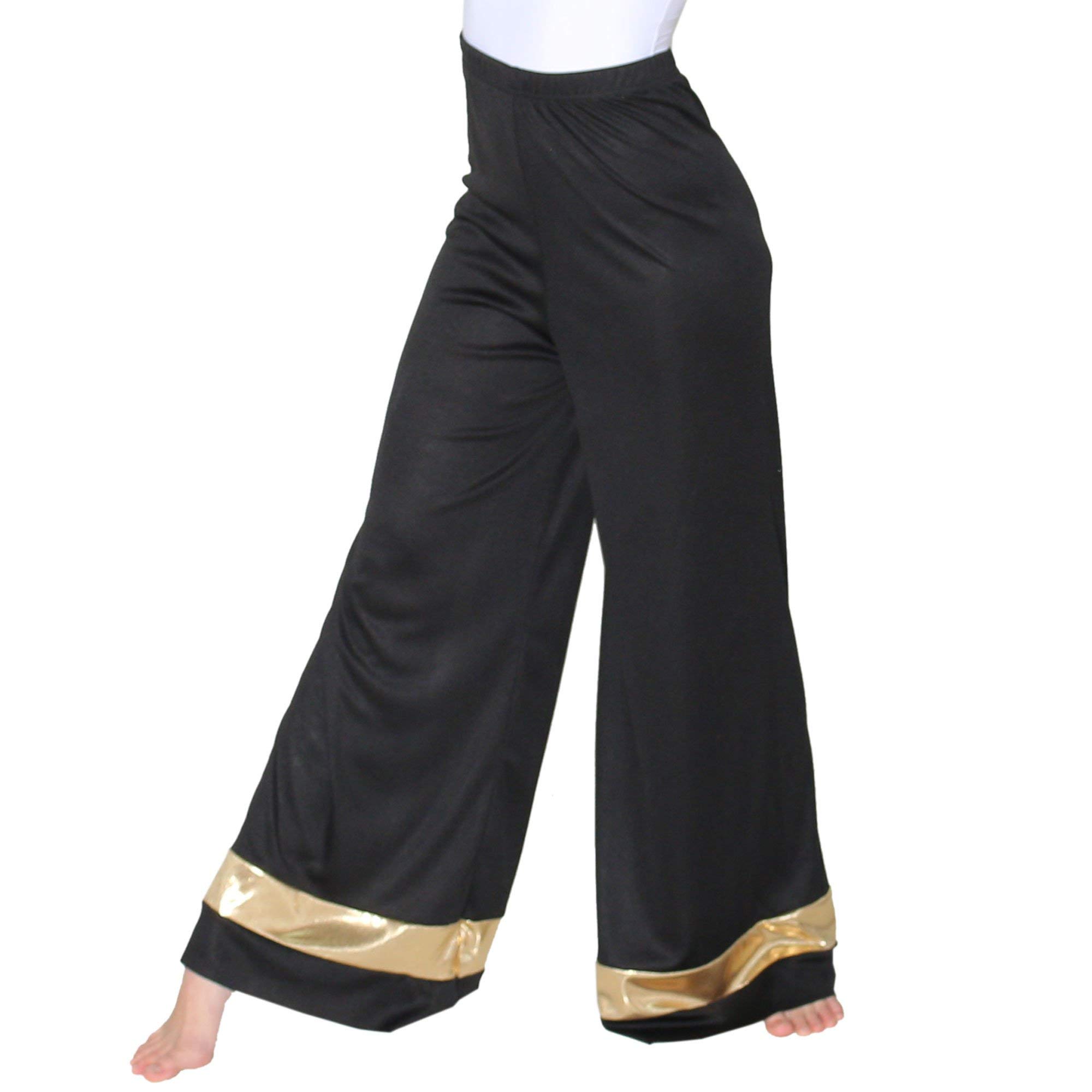 Danzcue Women's Praise Dance Palazzo Pants - Flowy Wide Leg Worship Dance Pants for Church & Performance - Comfortable & Breathable Fabric for Rehearsals & Events