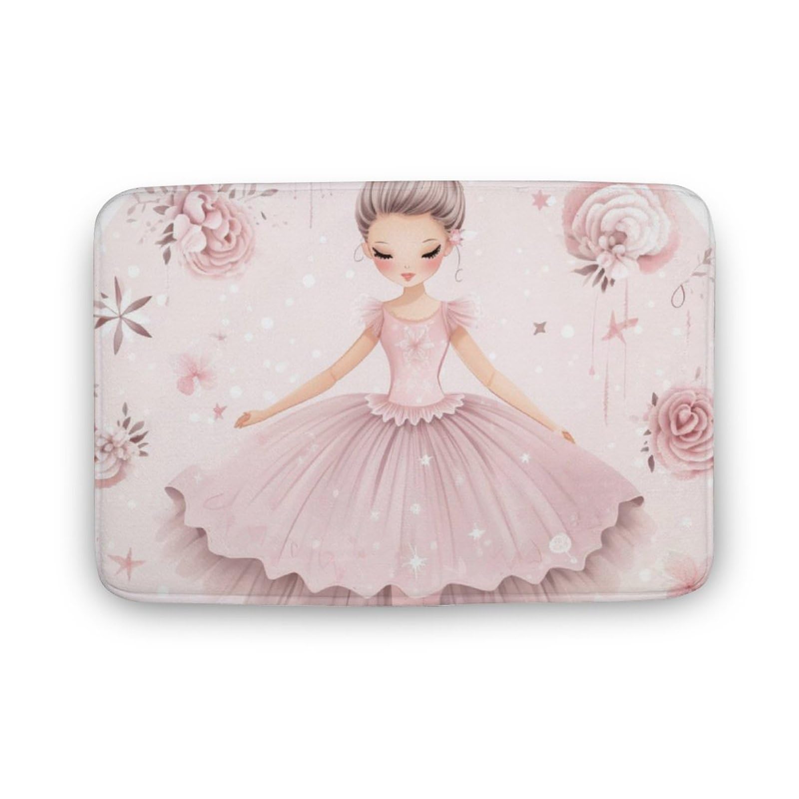 Non-Slip Ballerina Bath Mat for Girls - Cute Princess Dancer Skirt Design, 16