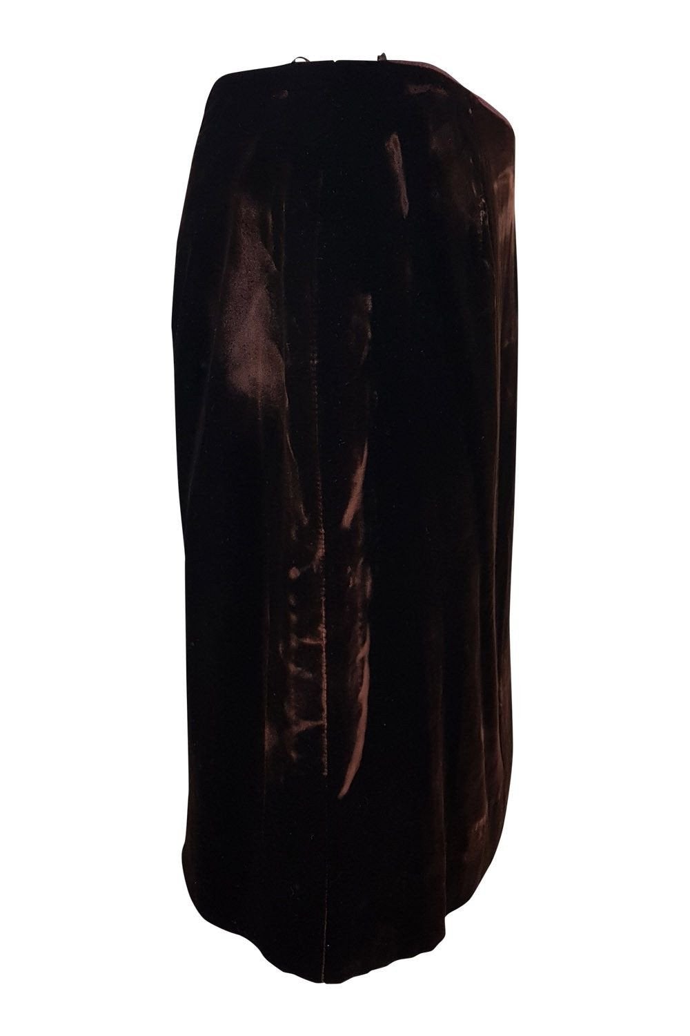 FRANK TIGNINO Brown Velvet Knee-Length Skirt | UK Size 10 | Women's Fashion Skirt for Fall/Winter, Parties & Office Wear
