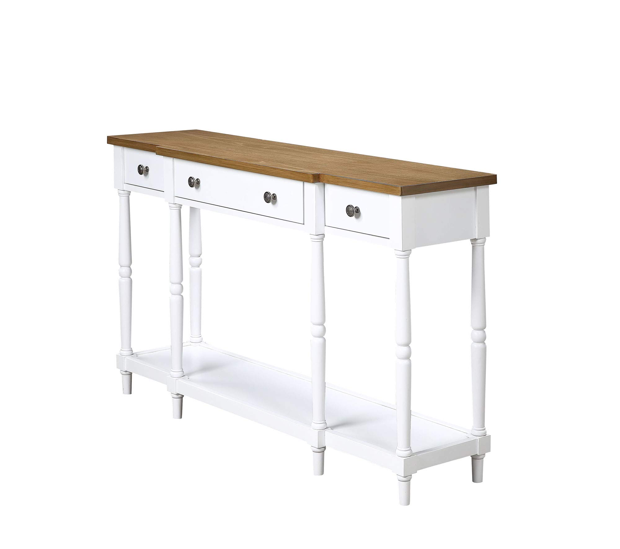 Convenience Concepts Cheyenne Console Table - Driftwood & White Finish | Entryway, Hallway & Living Room Accent Table for Home Decor