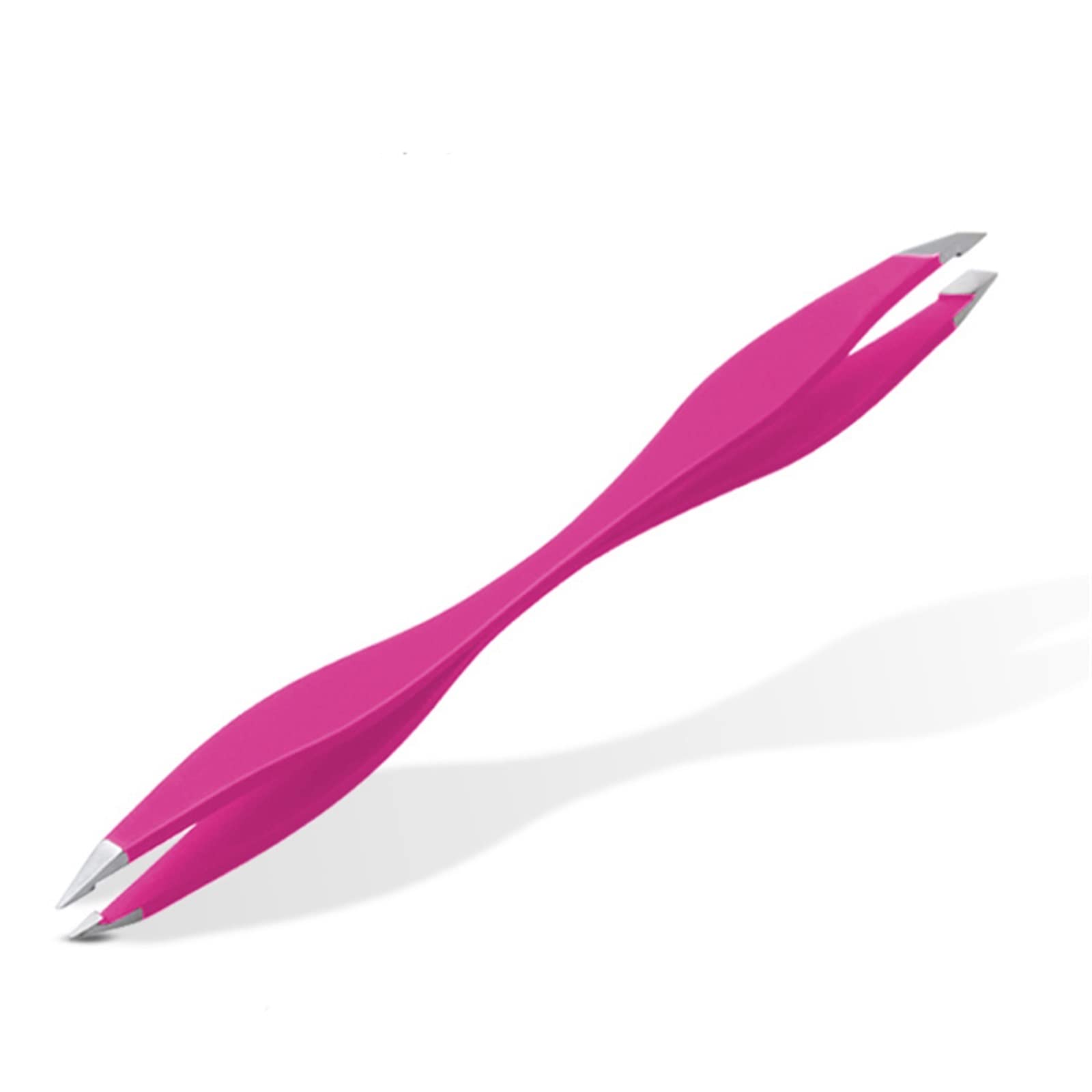 Professional Rose Red Hair Removal Tweezers - Double Ended Eyebrow & Eyelash Tweezer for Makeup, Beauty & Anti-Static Eyelash Extensions | Perfect for Salon, Home Use & Travel Makeup Kit