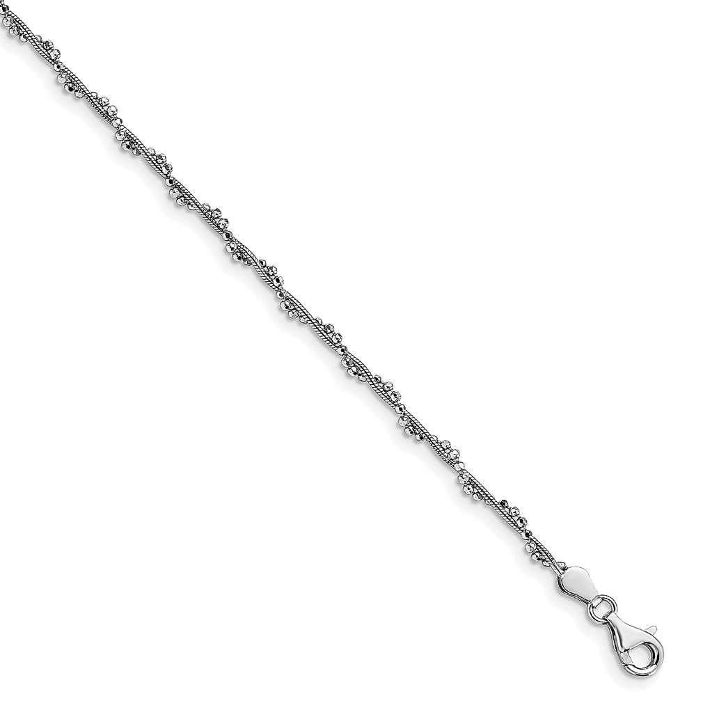 925 Sterling Silver Adjustable Chain Anklet Bracelet for Women - Plus Size Extender 9-10 Inch, Beach Jewelry Gift for Her - Perfect for Summer Outfits & Boho Style