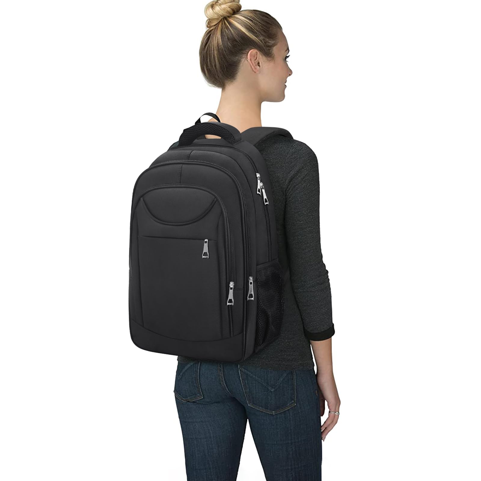15.6 Inch Anti-Theft Laptop Backpack for Men & Women - Durable School, Travel & Business Computer Bag with USB Charging Port - Perfect for College Students, Office Commuters & Digital Nomads (Black)