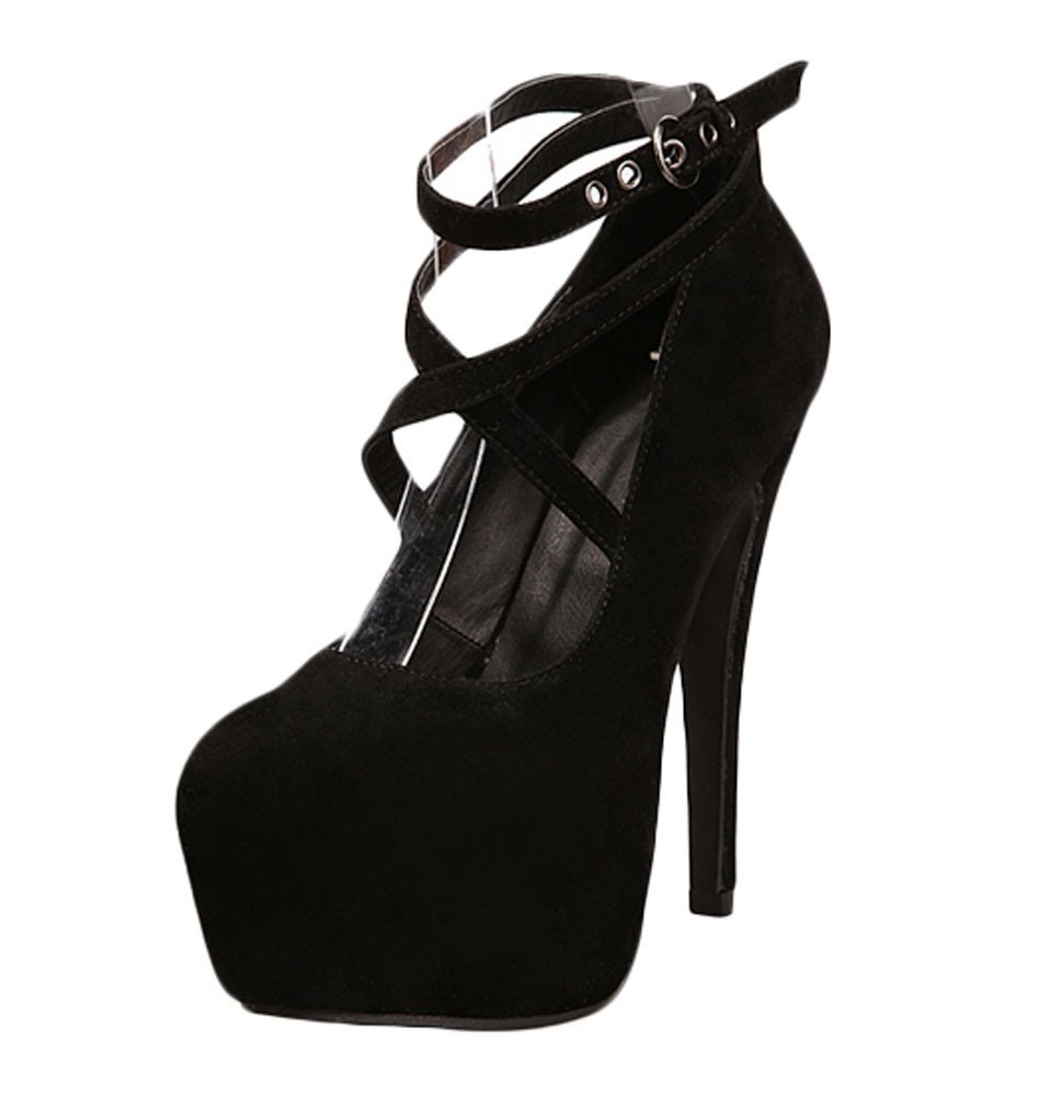 King Ma Women's Platform Pumps - Strappy Buckle Stiletto High Heels for Women - Perfect for Parties, Weddings & Evening Events