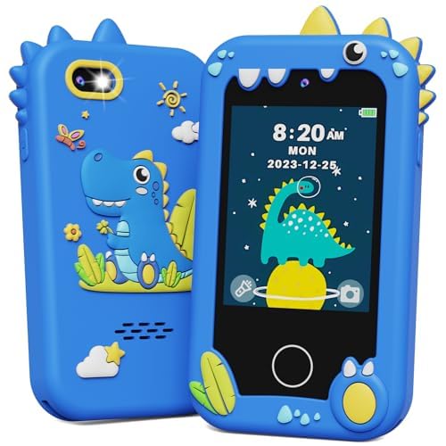 **KOKODI Kids Smart Phone Toy - Touchscreen HD Dual Camera Learning Phone for Boys & Girls 3-10 | Christmas Birthday Gift, Travel & Preschool Educational Toy | Dinosaur-Themed Play Phone for Toddlers (Ideal for Home, Car, & Classroom Use)**