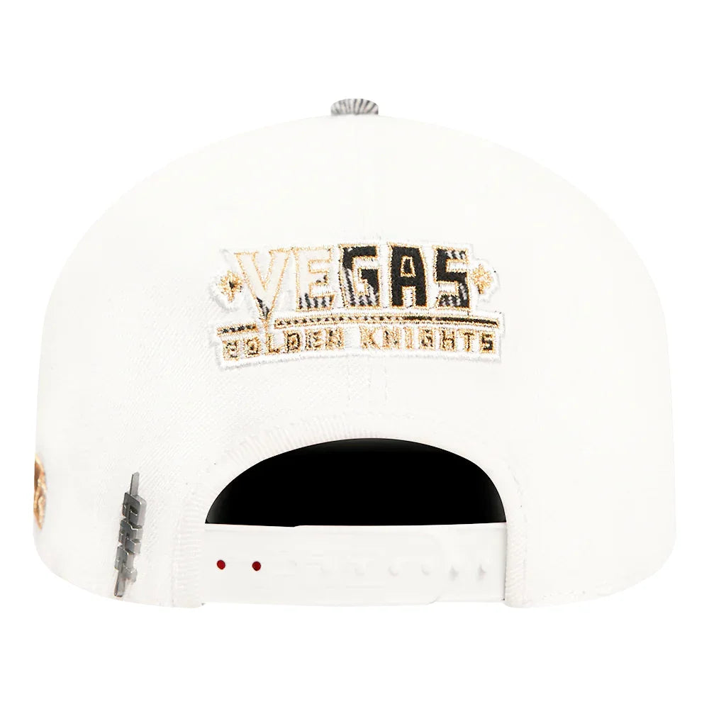 Pro Standard Vegas Golden Knights Unisex Plaid Snapback Hat - White Wool Brim, Adjustable Fit for Men & Women - Perfect for Sports Fans, Game Day, and Casual Outfits