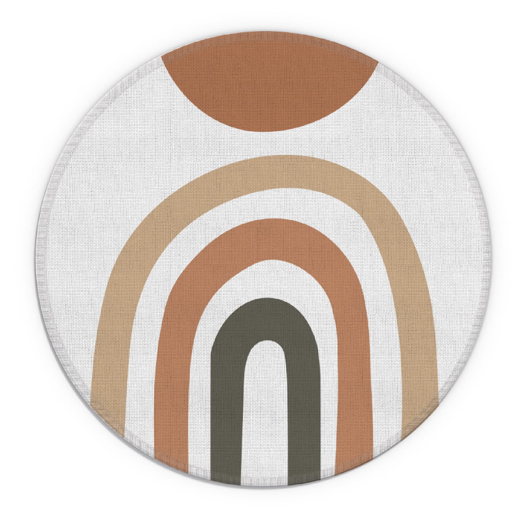 Boho Rainbow Sunrise Sunset Nature Landscape Waterproof Round Mouse Pad - 7.9 x 7.9 Inch Non-Slip Rubber Base Desk Mat for Office, Home, Dorm Decor - Perfect Gift for Boho Lovers, Women & Girls - Ideal for Computer Work, Gaming & Home Office Setup