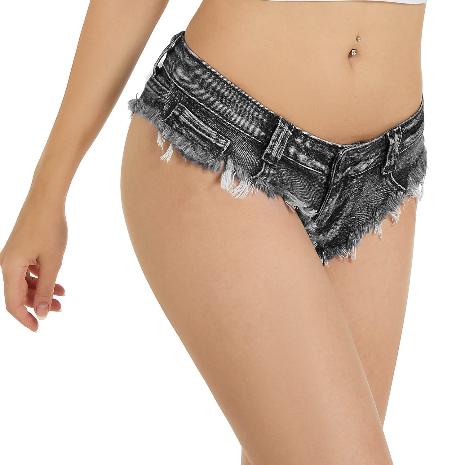 Sexy Low Rise Stretch Denim Shorts for Women - High Waist Ripped Hot Pants - Perfect for Beach, Party & Club Wear | Trendy Summer Fashion Outfit