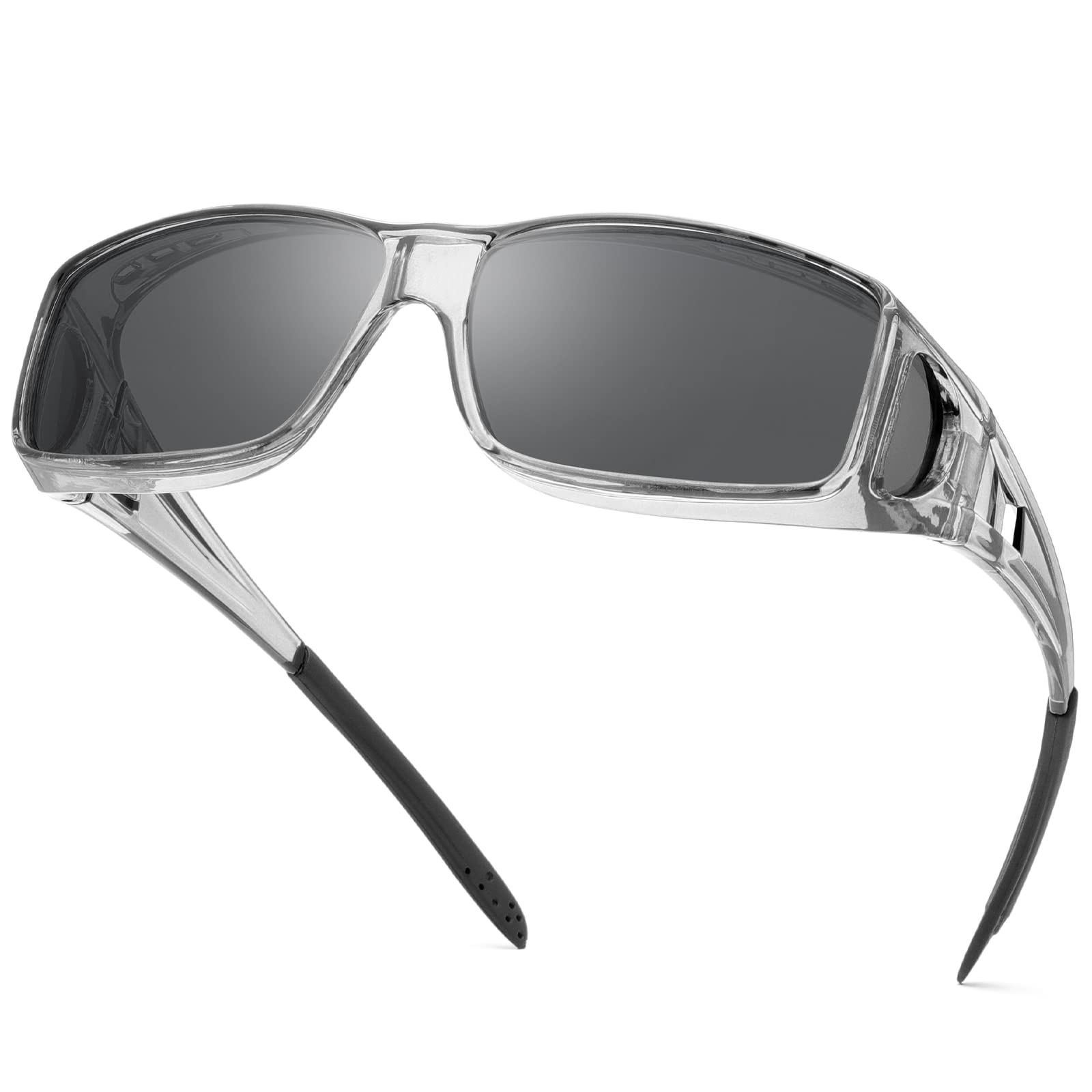 Polarized Wrap Around Sunglasses for Men & Women - 100% UV Protection Fit Over Prescription Glasses - Outdoor Sports, Driving & Daily Wear