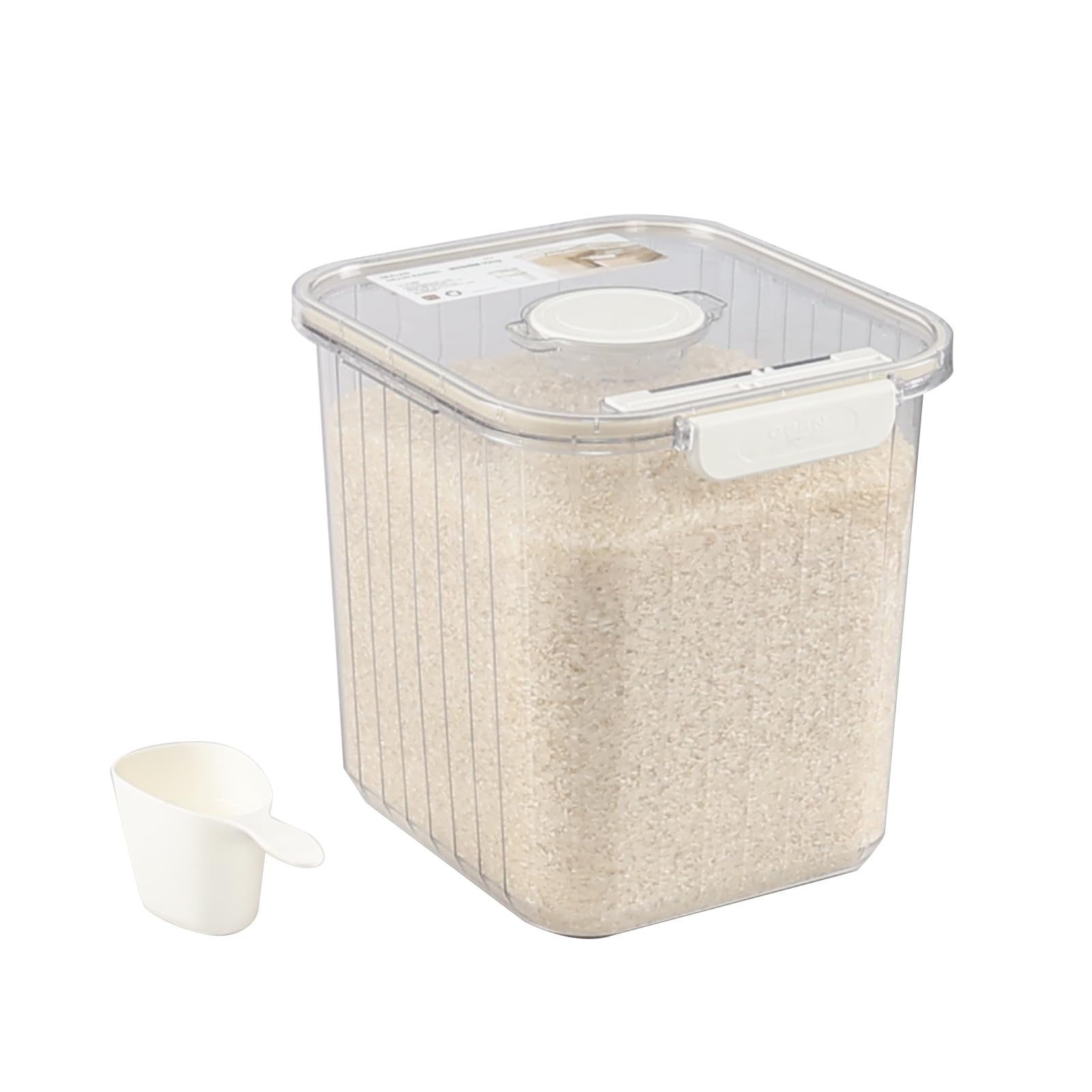 Kiddream 22 Lbs Clear Airtight Rice Dispenser - BPA-Free Food Storage Container for Rice, Flour, Cereal & Dry Goods | Perfect for Kitchen Pantry Organization & Bulk Food Storage (Set of 1)