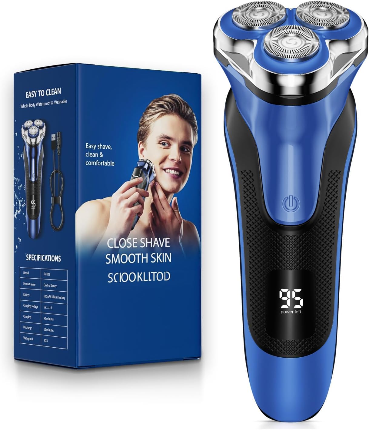 Premium Electric Razor for Men - Rechargeable Cordless Shaver with Waterproof Wet/Dry Use & Adjustable Speeds - Perfect for Travel, Gym & Daily Grooming